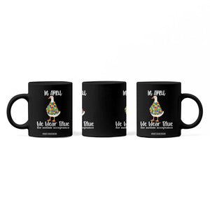 Funny Silly Goose Neurodivergent Support Coffee Mug In April We Wear Blue For Autism Acceptance TS14 Print Your Wear