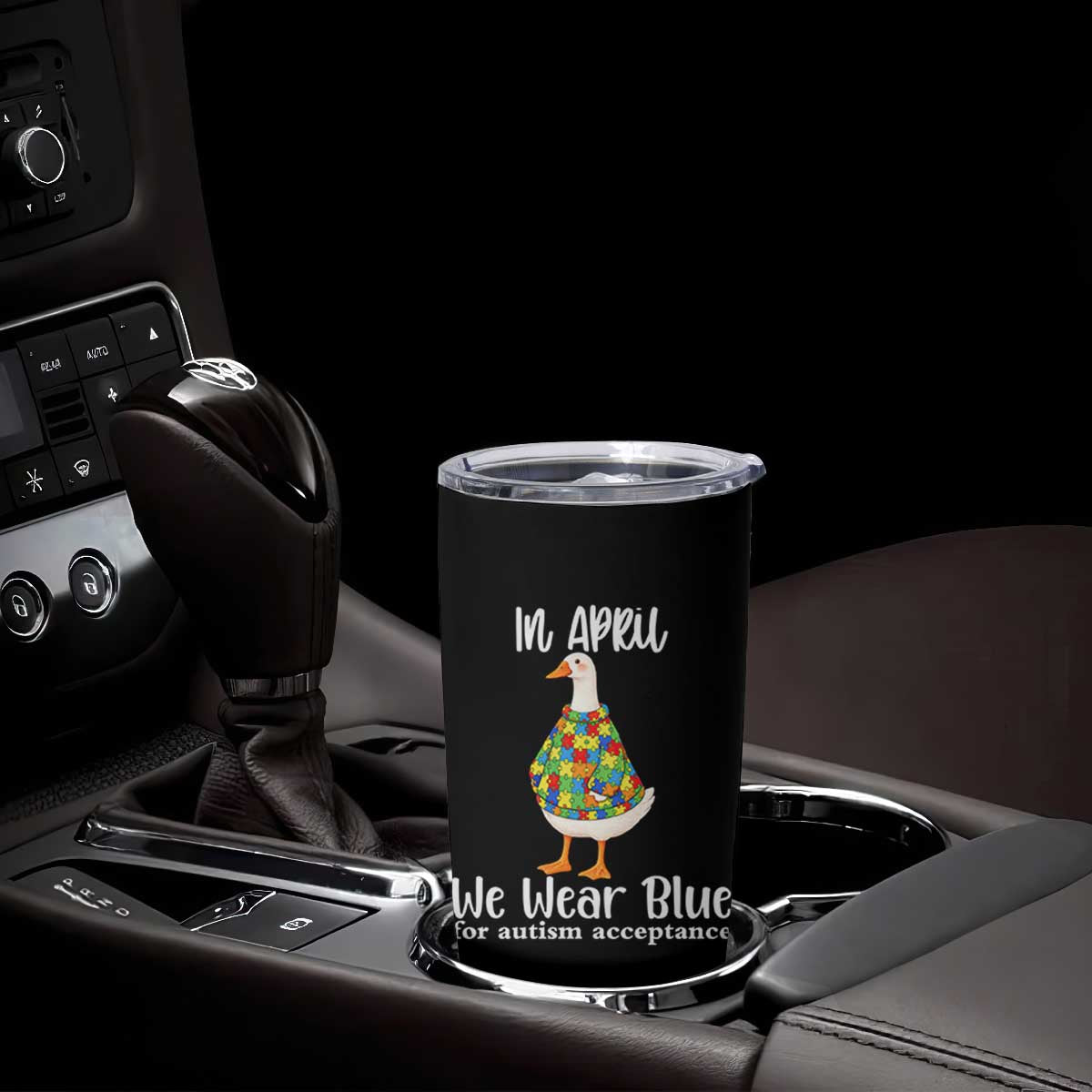 Funny Silly Goose Neurodivergent Support Tumbler Cup In April We Wear Blue For Autism Acceptance TS14 Print Your Wear