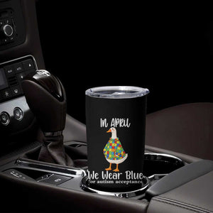 Funny Silly Goose Neurodivergent Support Tumbler Cup In April We Wear Blue For Autism Acceptance TS14 Print Your Wear