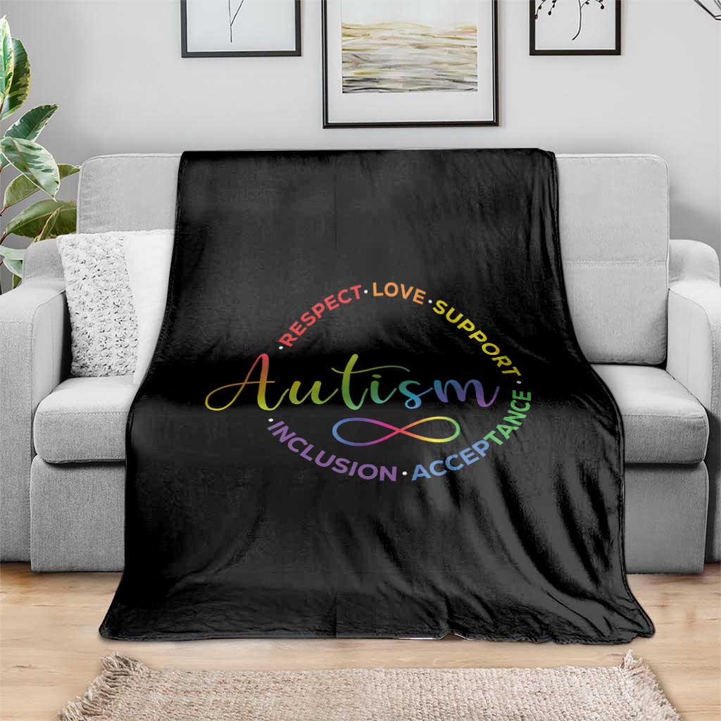Autism Acceptance Throw Blanket Respect Love Support Autism Awareness Month TS14 Print Your Wear