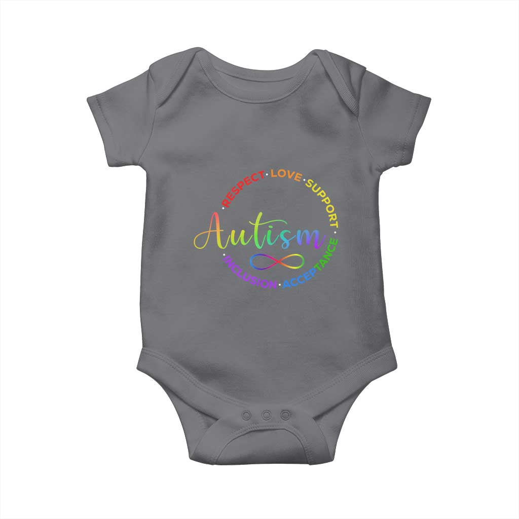 Autism Acceptance Baby Onesie Respect Love Support Autism Awareness Month TS14 Charcoal Print Your Wear