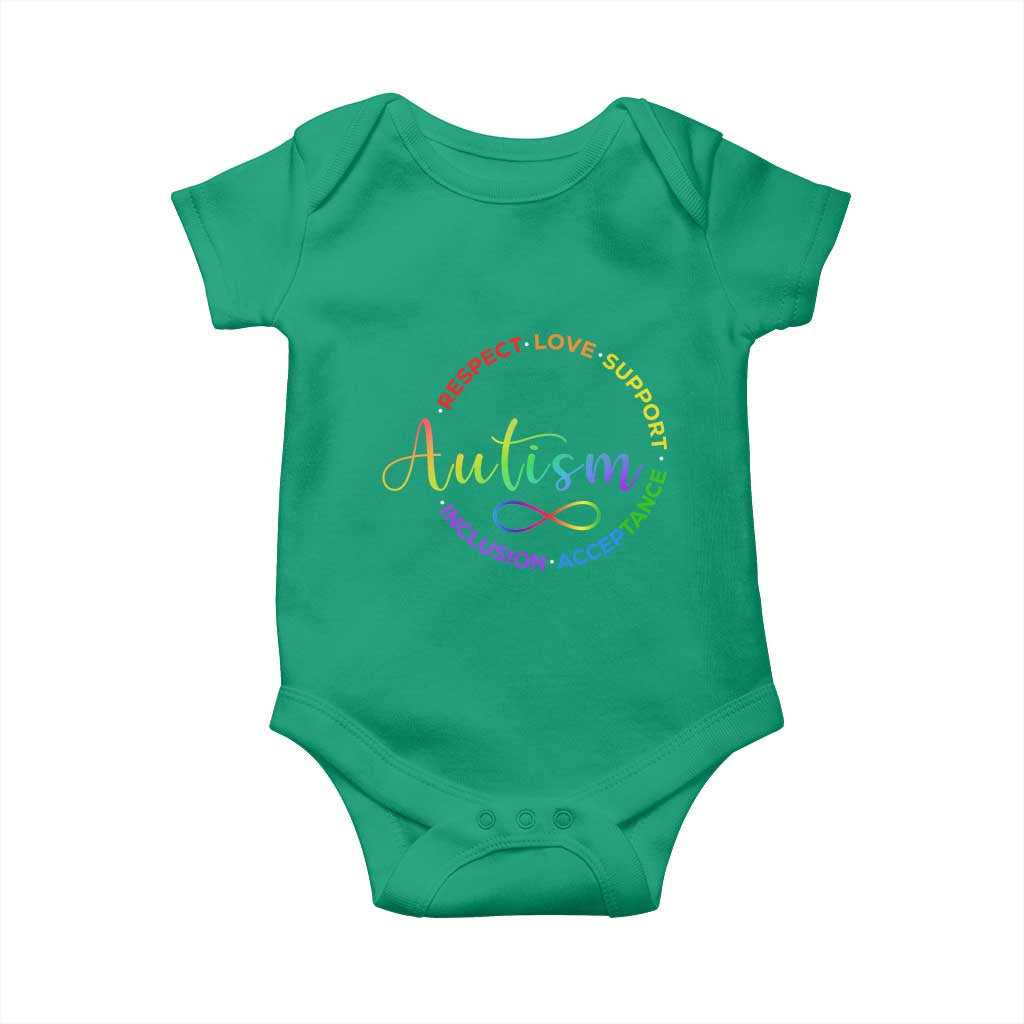Autism Acceptance Baby Onesie Respect Love Support Autism Awareness Month TS14 Irish Green Print Your Wear