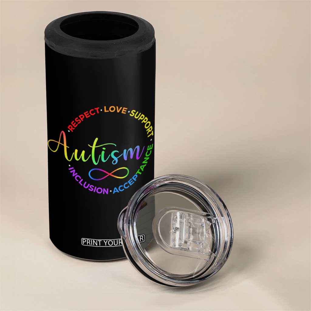 Autism Acceptance 4 in 1 Can Cooler Tumbler Respect Love Support Autism Awareness Month TS14 Print Your Wear