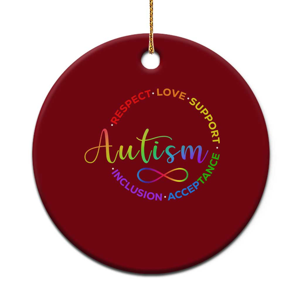 Autism Acceptance Ceramic Ornament Respect Love Support Autism Awareness Month TS14 1pc Red Print Your Wear