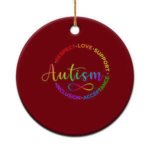 Autism Acceptance Ceramic Ornament Respect Love Support Autism Awareness Month TS14 1pc Red Print Your Wear