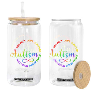 Autism Acceptance Glass Can Respect Love Support Autism Awareness Month TS14 Print Your Wear