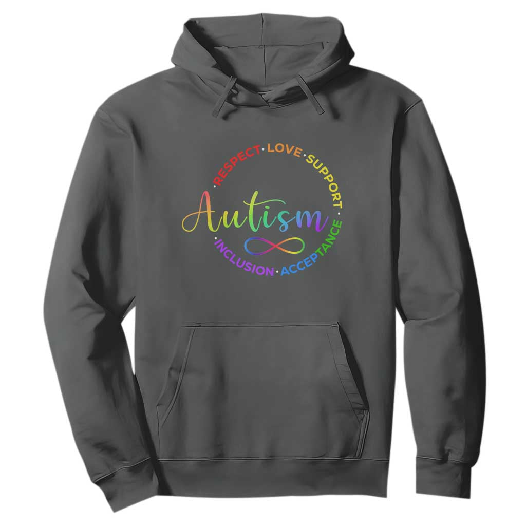 Autism Acceptance Hoodie Respect Love Support Autism Awareness Month TS14 Dark Heather Print Your Wear