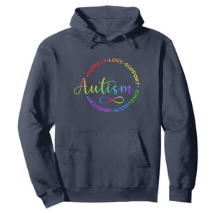 Autism Acceptance Hoodie Respect Love Support Autism Awareness Month TS14 Navy Print Your Wear