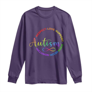 Autism Acceptance Long Sleeve Shirt Respect Love Support Autism Awareness Month TS14 Purple Print Your Wear