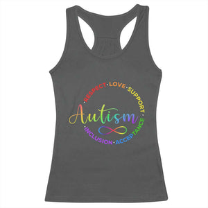 Autism Acceptance Racerback Tank Top Respect Love Support Autism Awareness Month TS14 Dark Heather Print Your Wear