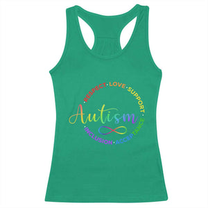 Autism Acceptance Racerback Tank Top Respect Love Support Autism Awareness Month TS14 Irish Green Print Your Wear