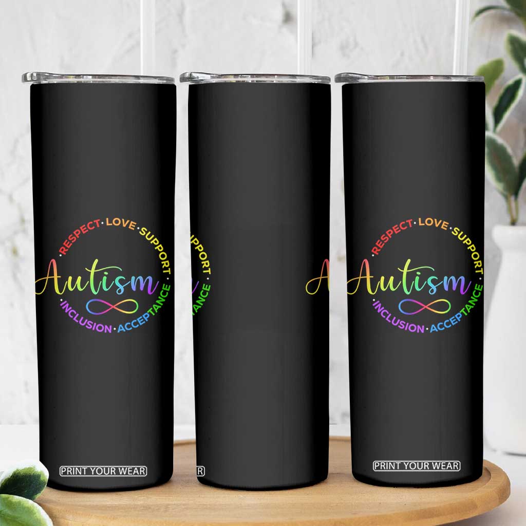 Autism Acceptance Skinny Tumbler Respect Love Support Autism Awareness Month TS14 Print Your Wear