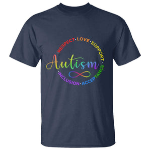 Autism Acceptance T Shirt Respect Love Support Autism Awareness Month TS14 Navy Print Your Wear