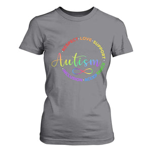 Autism Acceptance T Shirt For Women Respect Love Support Autism Awareness Month TS14 Charcoal Print Your Wear