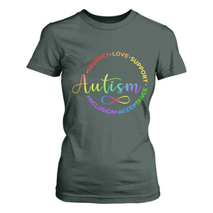 Autism Acceptance T Shirt For Women Respect Love Support Autism Awareness Month TS14 Dark Forest Green Print Your Wear