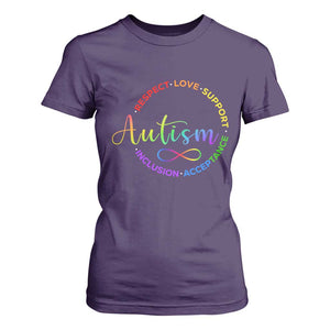 Autism Acceptance T Shirt For Women Respect Love Support Autism Awareness Month TS14 Purple Print Your Wear