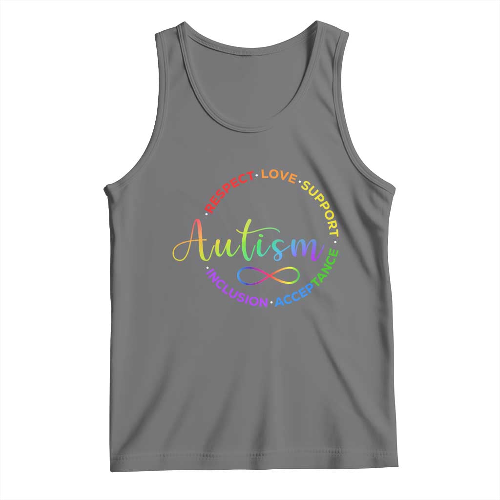 Autism Acceptance Tank Top Respect Love Support Autism Awareness Month TS14 Black Heather Print Your Wear