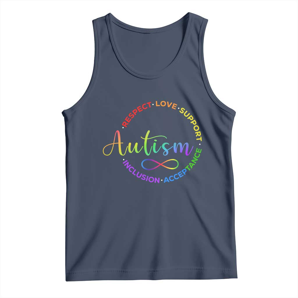 Autism Acceptance Tank Top Respect Love Support Autism Awareness Month TS14 Navy Print Your Wear