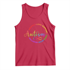 Autism Acceptance Tank Top Respect Love Support Autism Awareness Month TS14 Red Print Your Wear
