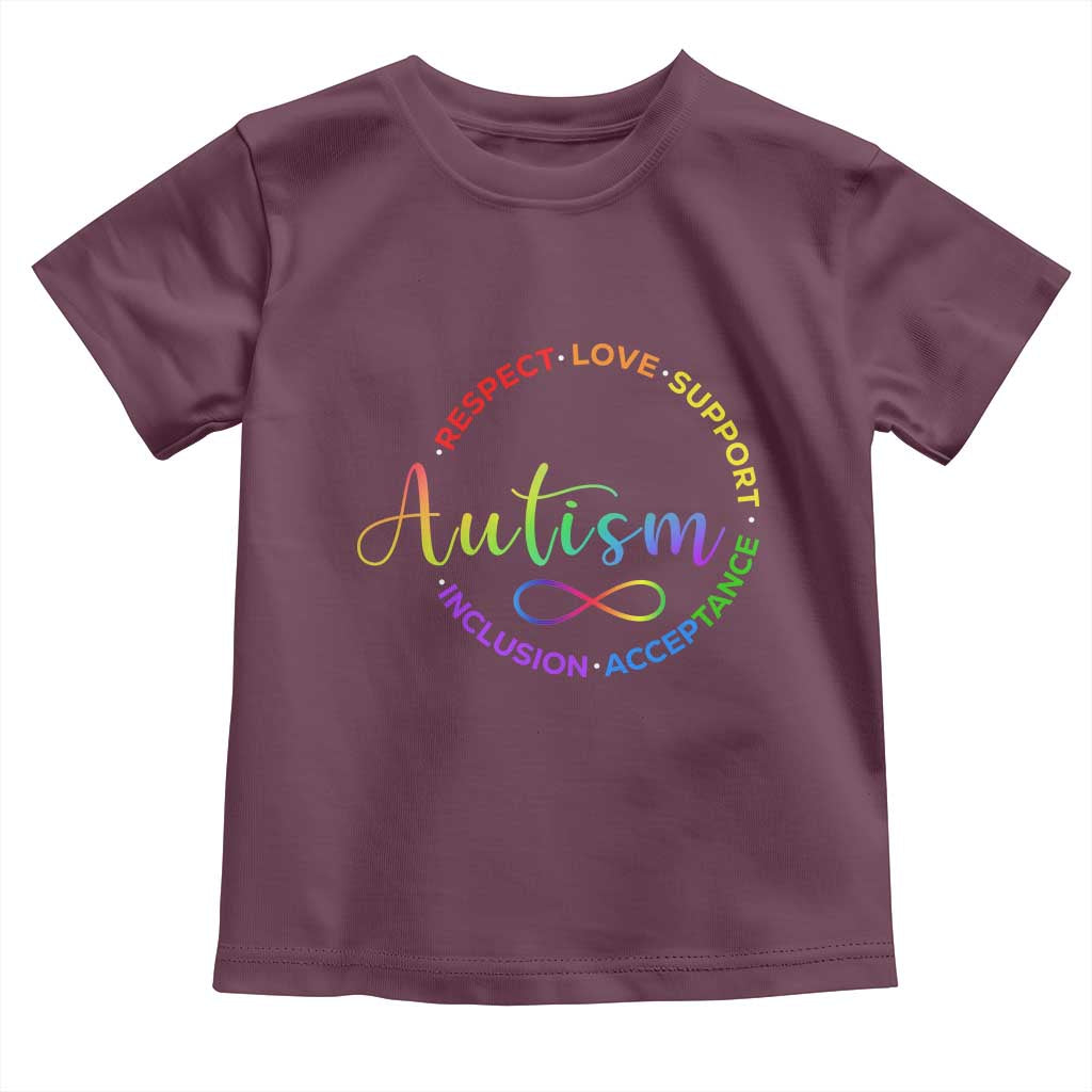 Autism Acceptance Toddler T Shirt Respect Love Support Autism Awareness Month TS14 Maroon Print Your Wear