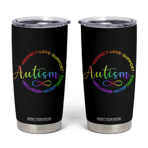 Autism Acceptance Tumbler Cup Respect Love Support Autism Awareness Month TS14 Black Print Your Wear