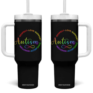 Autism Acceptance Tumbler With Handle Respect Love Support Autism Awareness Month TS14 One Size: 40 oz Black Print Your Wear