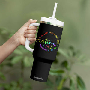 Autism Acceptance Tumbler With Handle Respect Love Support Autism Awareness Month TS14 Print Your Wear