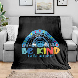 Autism Acceptance Throw Blanket Rainbow in April We Wear Blue Ribbon Autism TS14 Print Your Wear