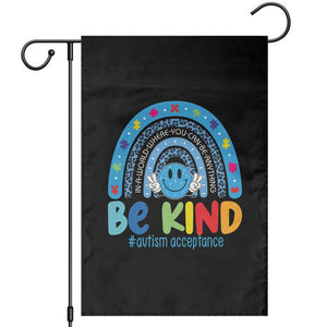 Autism Acceptance Garden Flag Rainbow in April We Wear Blue Ribbon Autism TS14 Black Print Your Wear