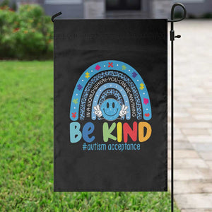 Autism Acceptance Garden Flag Rainbow in April We Wear Blue Ribbon Autism TS14 Print Your Wear