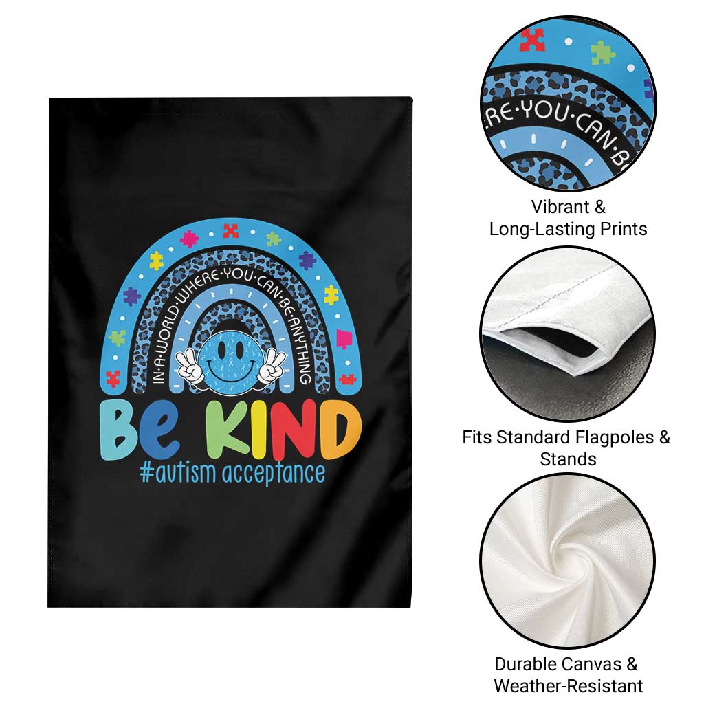 Autism Acceptance Garden Flag Rainbow in April We Wear Blue Ribbon Autism TS14 Print Your Wear