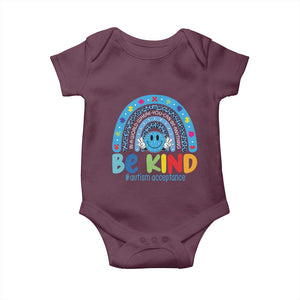Autism Acceptance Baby Onesie Rainbow in April We Wear Blue Ribbon Autism TS14 Maroon Print Your Wear