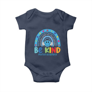 Autism Acceptance Baby Onesie Rainbow in April We Wear Blue Ribbon Autism TS14 Navy Print Your Wear