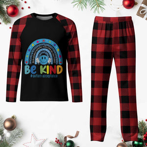 Autism Acceptance Plaid Pajama Set Rainbow in April We Wear Blue Ribbon Autism TS14 Buffalo Plaid Print Your Wear