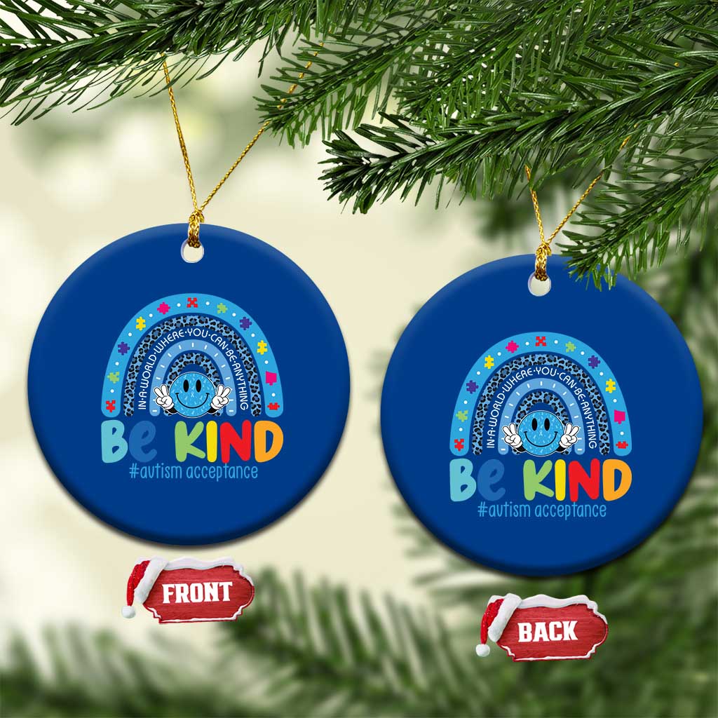 Autism Acceptance Ceramic Ornament Rainbow in April We Wear Blue Ribbon Autism TS14 1pc Blue Print Your Wear