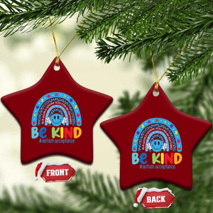 Autism Acceptance Ceramic Ornament Rainbow in April We Wear Blue Ribbon Autism TS14 Print Your Wear