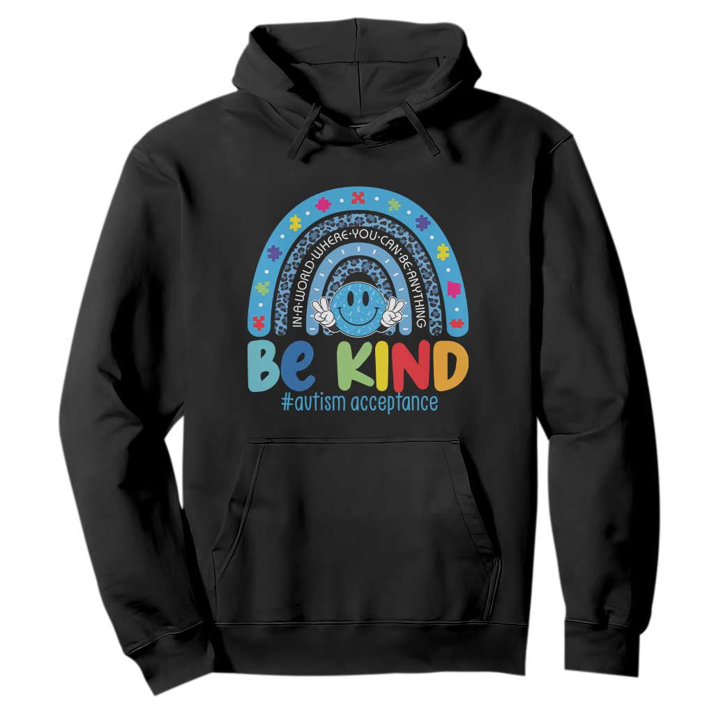 Autism Acceptance Hoodie Rainbow in April We Wear Blue Ribbon Autism TS14 Black Print Your Wear