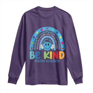 Autism Acceptance Long Sleeve Shirt Rainbow in April We Wear Blue Ribbon Autism TS14 Purple Print Your Wear