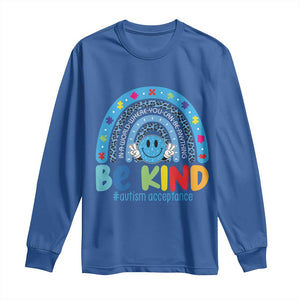 Autism Acceptance Long Sleeve Shirt Rainbow in April We Wear Blue Ribbon Autism TS14 Royal Blue Print Your Wear