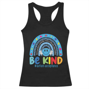 Autism Acceptance Racerback Tank Top Rainbow in April We Wear Blue Ribbon Autism TS14 Black Print Your Wear