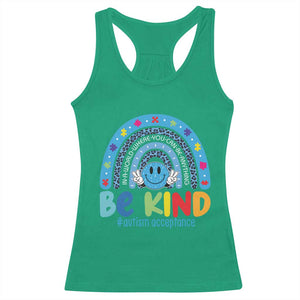 Autism Acceptance Racerback Tank Top Rainbow in April We Wear Blue Ribbon Autism TS14 Irish Green Print Your Wear