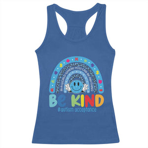 Autism Acceptance Racerback Tank Top Rainbow in April We Wear Blue Ribbon Autism TS14 Royal Blue Print Your Wear