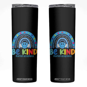 Autism Acceptance Skinny Tumbler Rainbow in April We Wear Blue Ribbon Autism TS14 Black Print Your Wear
