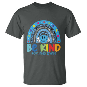 Autism Acceptance T Shirt Rainbow in April We Wear Blue Ribbon Autism TS14 Dark Heather Print Your Wear