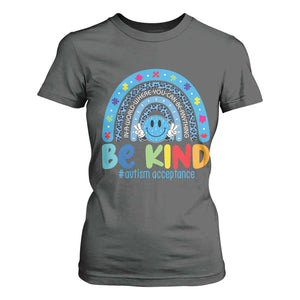 Autism Acceptance T Shirt For Women Rainbow in April We Wear Blue Ribbon Autism TS14 Dark Heather Print Your Wear
