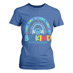 Autism Acceptance T Shirt For Women Rainbow in April We Wear Blue Ribbon Autism TS14 Royal Blue Print Your Wear