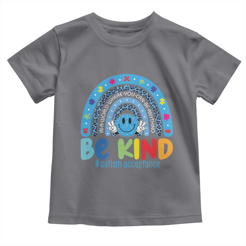 Autism Acceptance Toddler T Shirt Rainbow in April We Wear Blue Ribbon Autism TS14 Charcoal Print Your Wear
