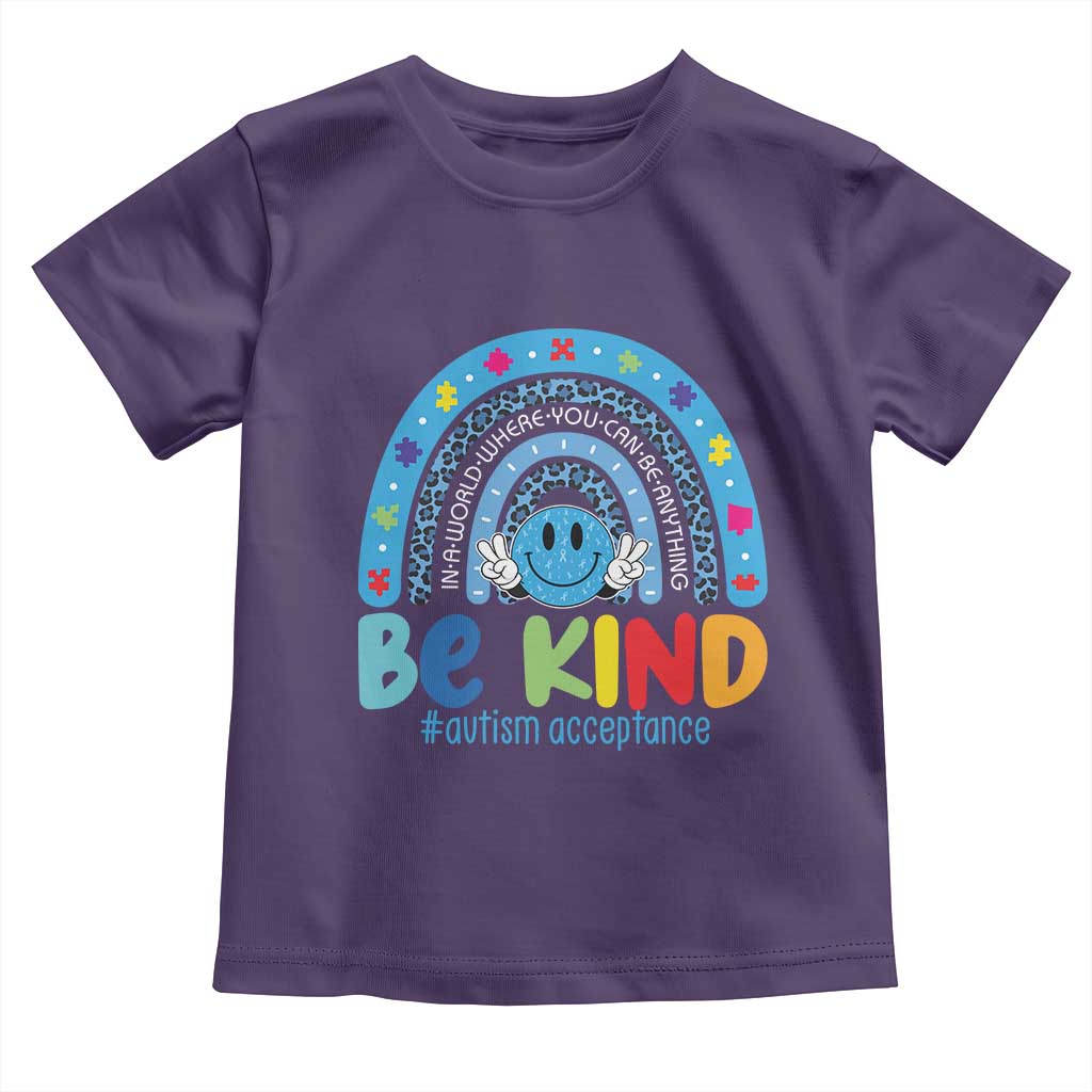 Autism Acceptance Toddler T Shirt Rainbow in April We Wear Blue Ribbon Autism TS14 Purple Print Your Wear