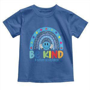 Autism Acceptance Toddler T Shirt Rainbow in April We Wear Blue Ribbon Autism TS14 Royal Blue Print Your Wear