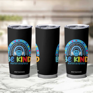 Autism Acceptance Tumbler Cup Rainbow in April We Wear Blue Ribbon Autism TS14 Print Your Wear